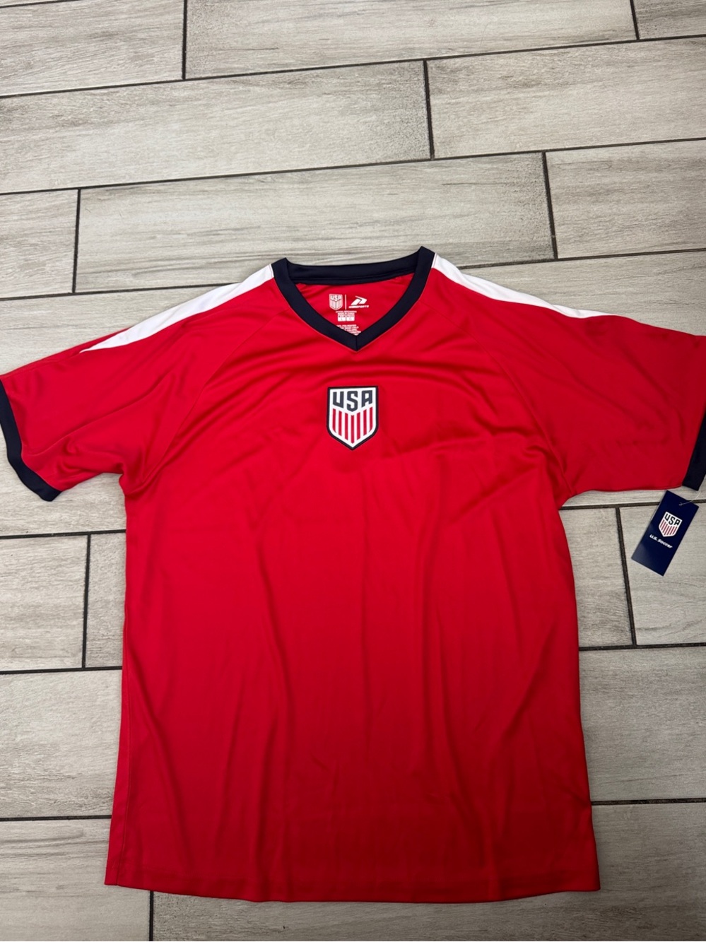 USA Red Men's Short-Sleeve Soccer Jersey